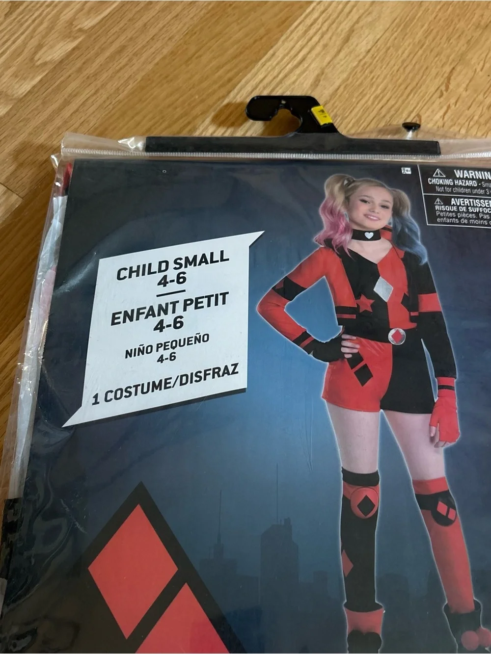 DC Comics Harley Quinn Kids Costume Small NEW Red Black Halloween